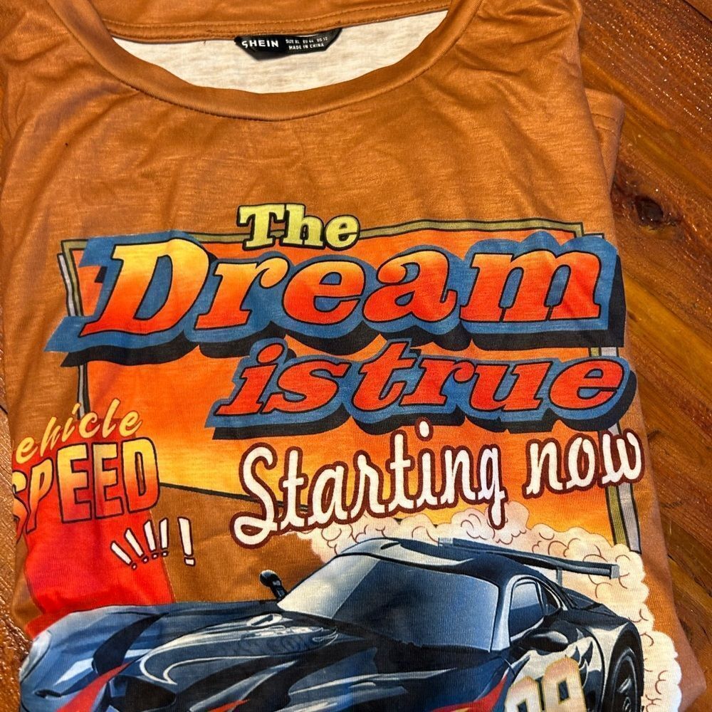 Shein race car 99 t shirt size XL